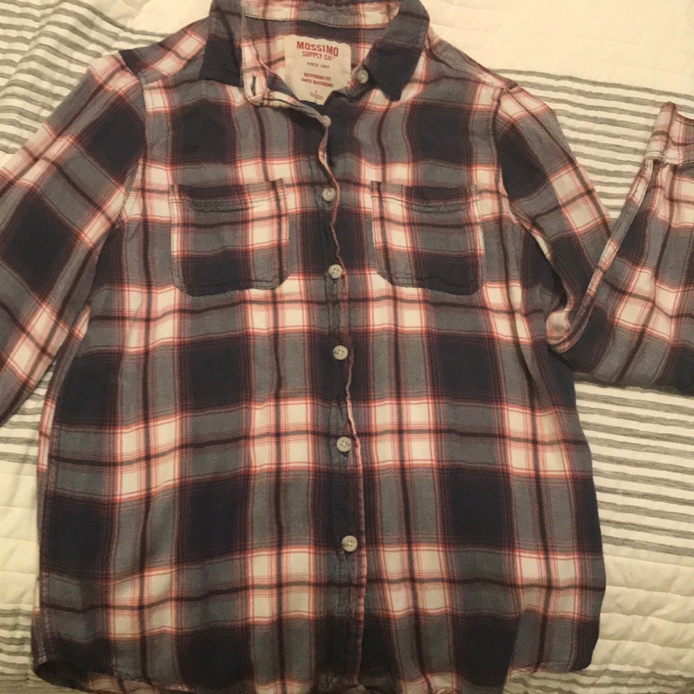 Boyfriend fit plaid shirt